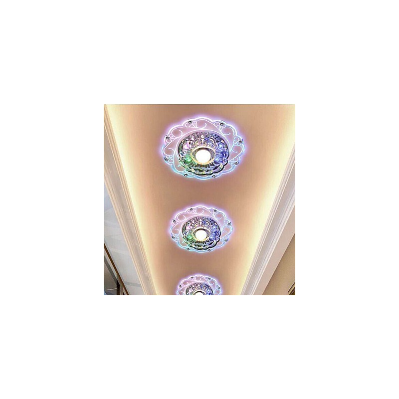 Luminária de teto de cristal Spotlight SMD 3W Lâmpada criativa Tubo de luz colorida Luz de cúpula colorida