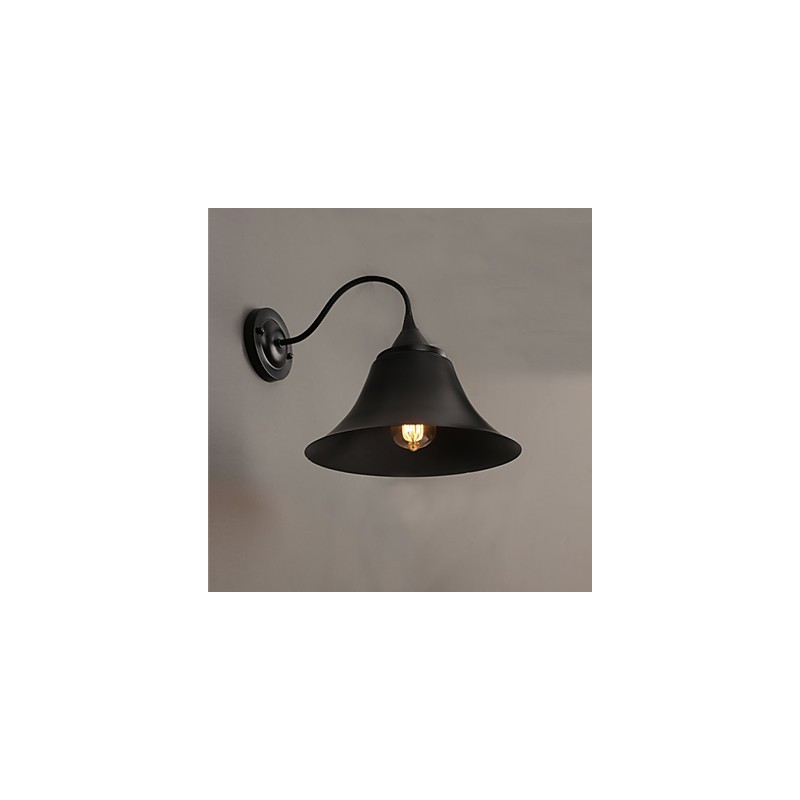 Designer Duds Loft Estilo Antigo Preto Ferro Cap Lâmpada de Parede Luz