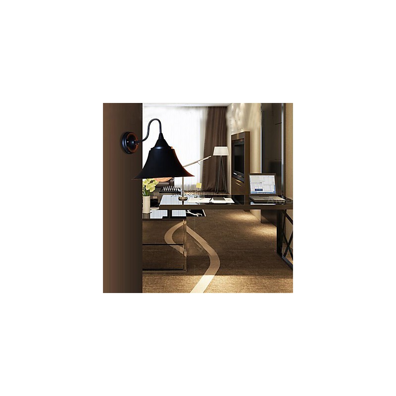 Designer Duds Loft Estilo Antigo Preto Ferro Cap Lâmpada de Parede Luz