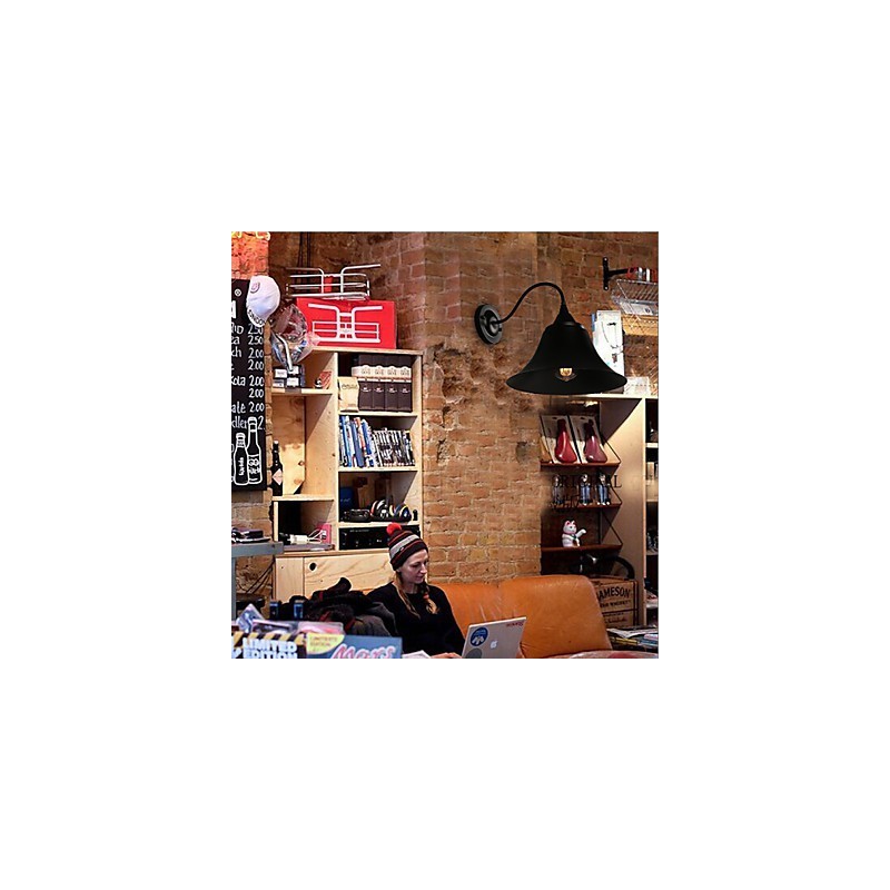 Designer Duds Loft Estilo Antigo Preto Ferro Cap Lâmpada de Parede Luz