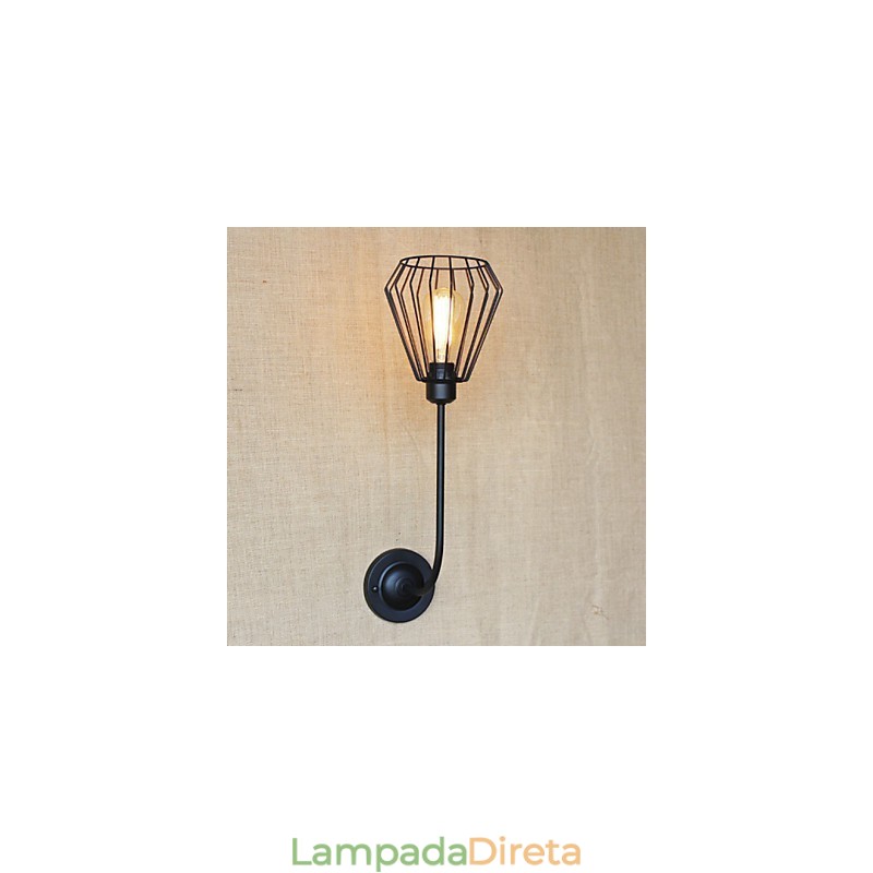 American Country Creative Iron Elbow Antique Lâmpada de cabeceira de cabeça única