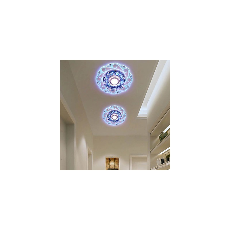 Luminária de teto de cristal Spotlight SMD 3W Lâmpada criativa Tubo de luz colorida Luz de cúpula colorida