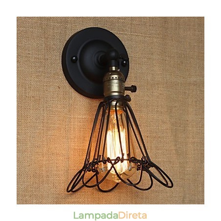 Aplique decorativo de parede estilo industrial americano cerca de malha de ferro Aplique decorativo de parede estilo industrial americano cerca de malha de ferro