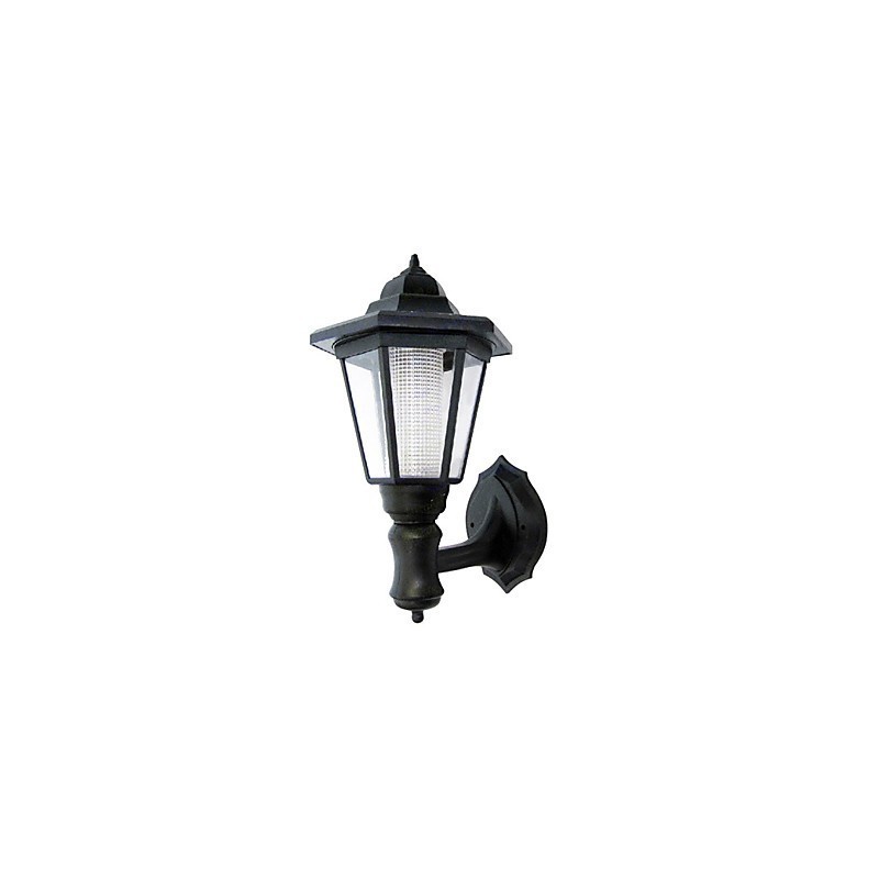 Luminária de parede com energia solar, abajur preto