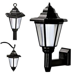 Luminária de parede com energia solar, abajur preto