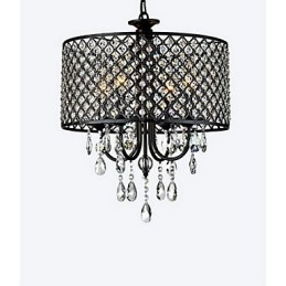 Lustre de cristal cromado clássico tradicional em metal
