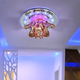 Lâmpada de teto de cristal circular, tubo de luz para absorver luz de lâmpada de cúpula
