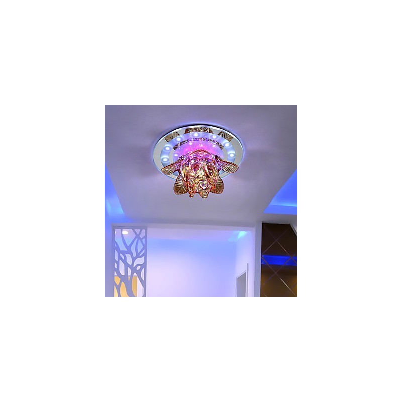 Lâmpada de teto de cristal circular, tubo de luz para absorver luz de lâmpada de cúpula