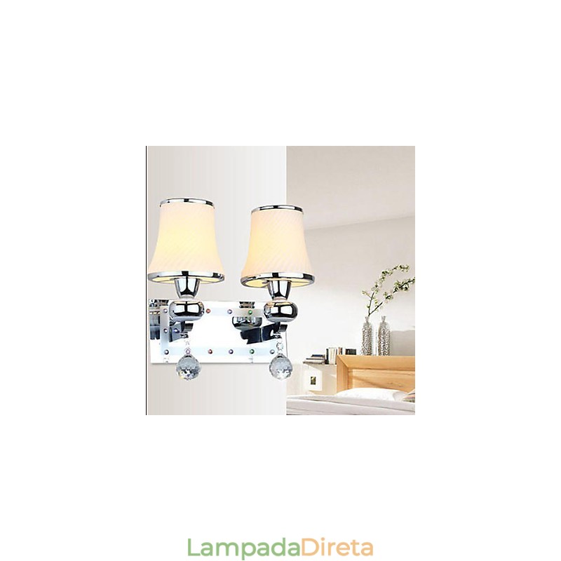 Luminária de parede de cristal criativa contemporânea e contratada