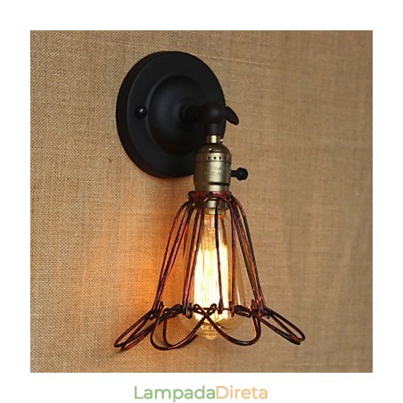 Cerca de estilo industrial americano em rede de ferro em bronze vermelho arandela decorativa Cerca de estilo industrial americano em rede de ferro em bronze vermelho arandela decorativa