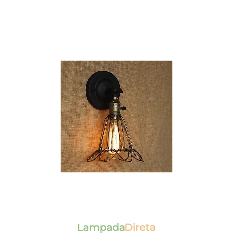 Cerca de estilo industrial americano malha de ferro bronze arandela decorativa