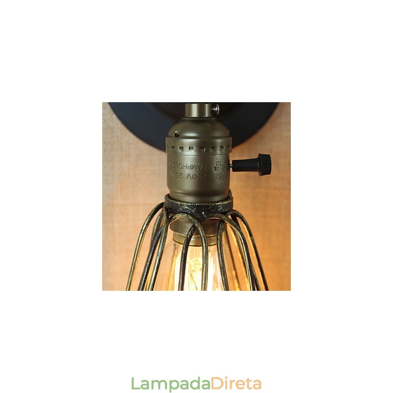 Cerca de estilo industrial americano malha de ferro bronze arandela decorativa