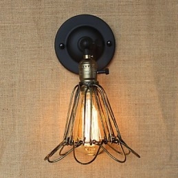 Cerca de estilo industrial americano malha de ferro bronze arandela decorativa