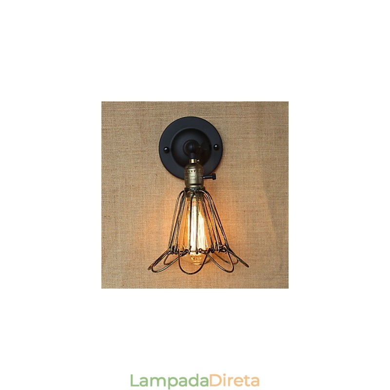 Cerca de estilo industrial americano malha de ferro bronze arandela decorativa