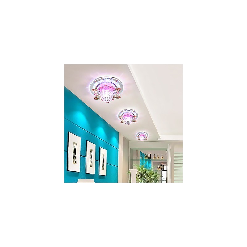 Lâmpada de teto de cristal circular, tubo de luz para absorver luz de lâmpada de cúpula