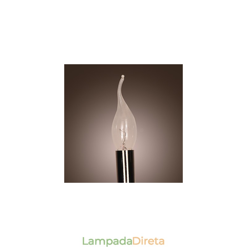 Luminária de parede de cristal preto com lâmpada de vela