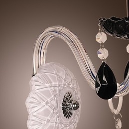 Luminária de parede de cristal preto com lâmpada de vela