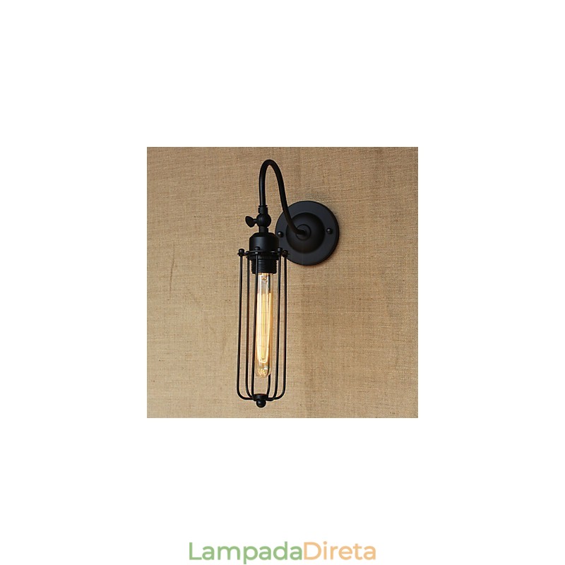 Luminária de parede minimalista, preta fosca, estilo country americano, para sala de estar, quarto, varanda, abajur de cabeceira