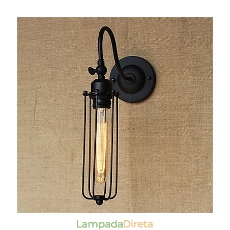 Luminária de parede minimalista, preta fosca, estilo country americano, para sala de estar, quarto, varanda, abajur de cabeceira Luminária de parede minimalista, preta fosca, estilo country americano, para sala de estar, quarto, varanda, abajur de cabeceira