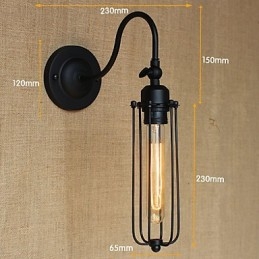 Luminária de parede minimalista, preta fosca, estilo country americano, para sala de estar, quarto, varanda, abajur de cabeceira