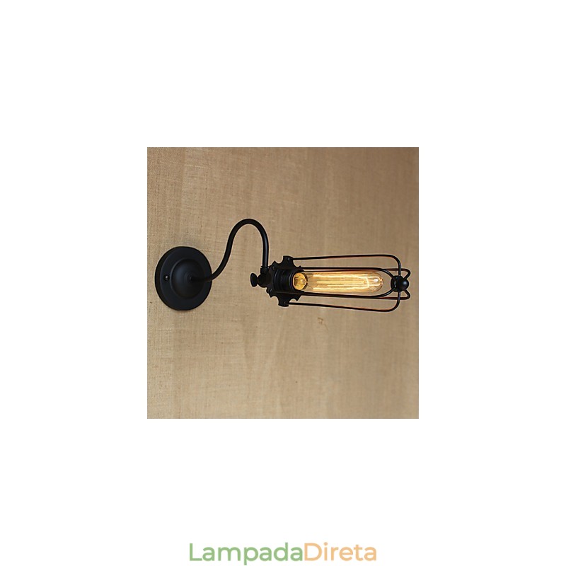 Luminária de parede minimalista, preta fosca, estilo country americano, para sala de estar, quarto, varanda, abajur de cabeceira