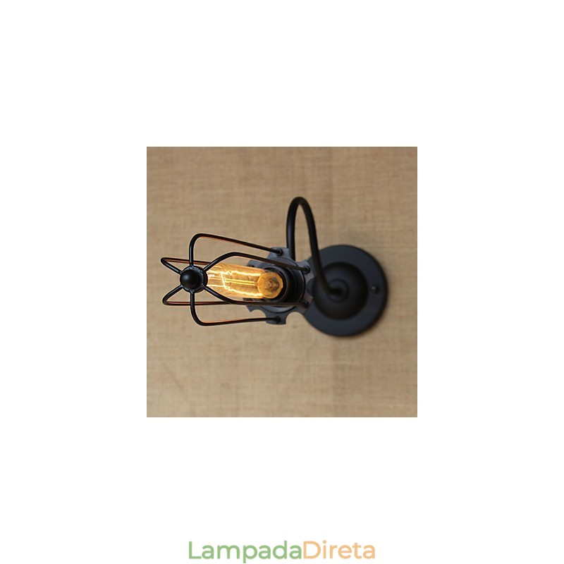 Luminária de parede minimalista, preta fosca, estilo country americano, para sala de estar, quarto, varanda, abajur de cabeceira
