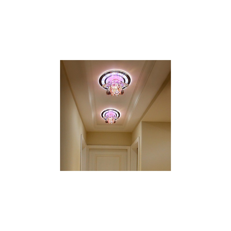 Lâmpada de teto de cristal circular, tubo de luz para absorver luz de lâmpada de cúpula