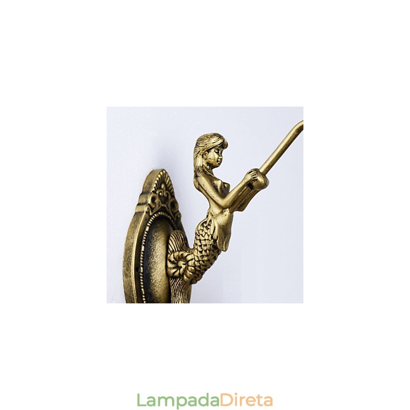 Luminária de parede de ferro forjado criativa rural contratada mediterrânea europeia com luzes de vidro
