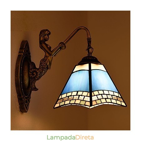 Luminária de parede de ferro forjado criativa rural contratada mediterrânea europeia com luzes de vidro Luminária de parede de ferro forjado criativa rural contratada mediterrânea europeia com luzes de vidro