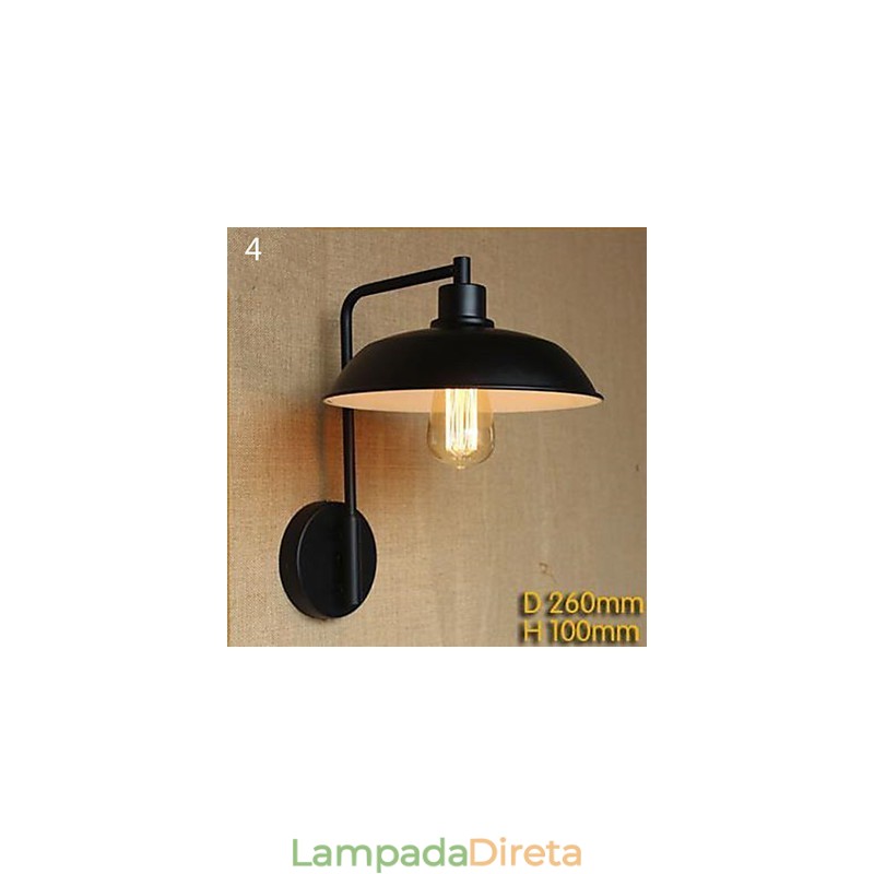 Luminária de parede contemporânea e contratada para varanda de armazém, corredor, decoração em ferro forjado