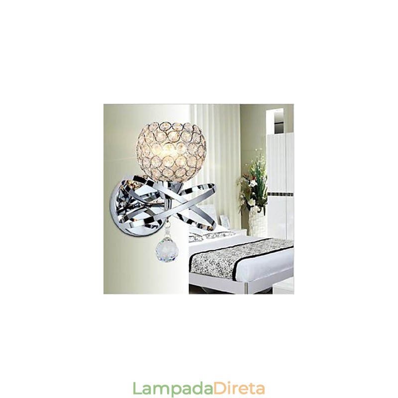 Luminária de parede de cristal de cabeça única