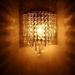 Luminárias de parede de cristal de moda moderna Iluminação de cama Luminária de parede de cristal