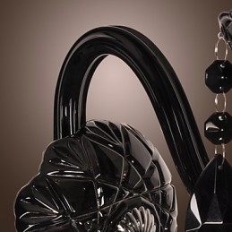 Luminária de parede de cristal preto com lâmpada de vela