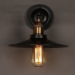 Luminária de parede criativa Nordic Light Single Head Black Umbrella, restaurando os antigos caminhos da luz