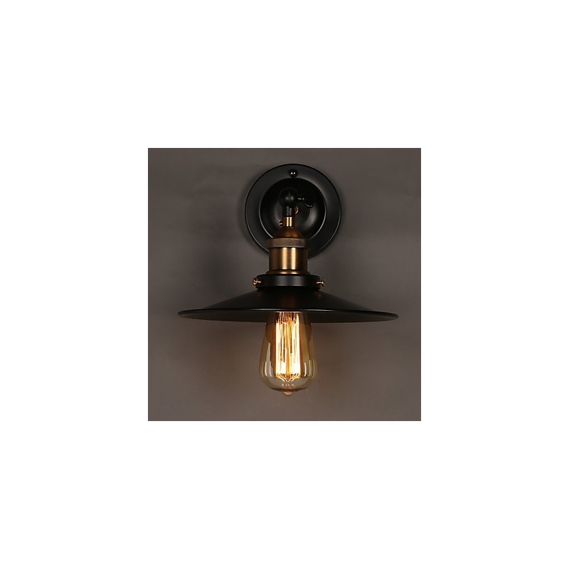 Luminária de parede criativa Nordic Light Single Head Black Umbrella, restaurando os antigos caminhos da luz