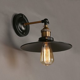 Luminária de parede criativa Nordic Light Single Head Black Umbrella, restaurando os antigos caminhos da luz