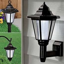 Caminho de jardim externo movido a energia solar, luz de parede de segurança, lâmpada de paisagem