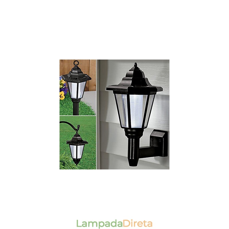 Caminho de jardim externo movido a energia solar, luz de parede de segurança, lâmpada de paisagem
