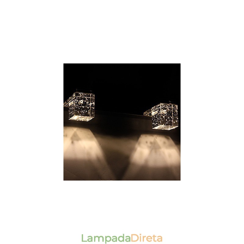 Luminária de parede moderna com cúpula de vidro bolha estilo espelho frontal