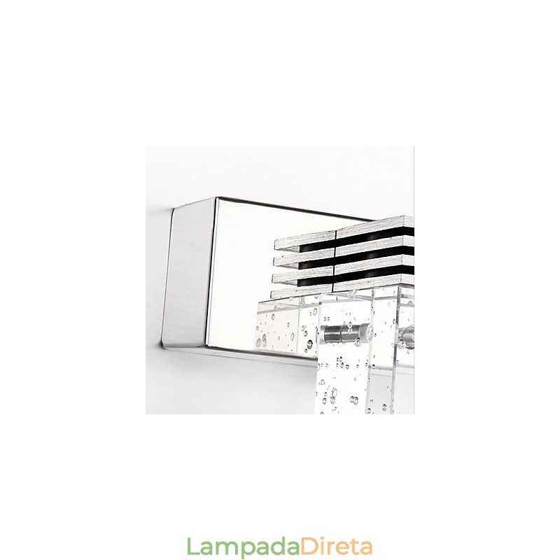 Luminária de parede moderna com cúpula de vidro bolha estilo espelho frontal