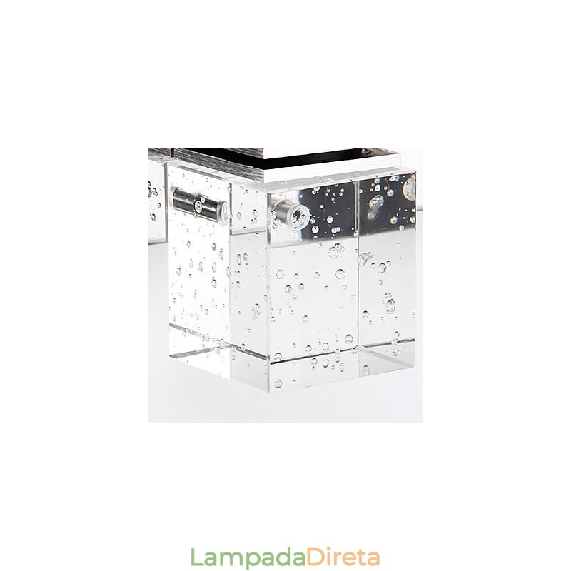 Luminária de parede moderna com cúpula de vidro bolha estilo espelho frontal