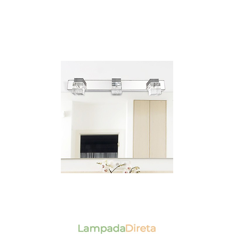 Luminária de parede moderna com cúpula de vidro bolha estilo espelho frontal