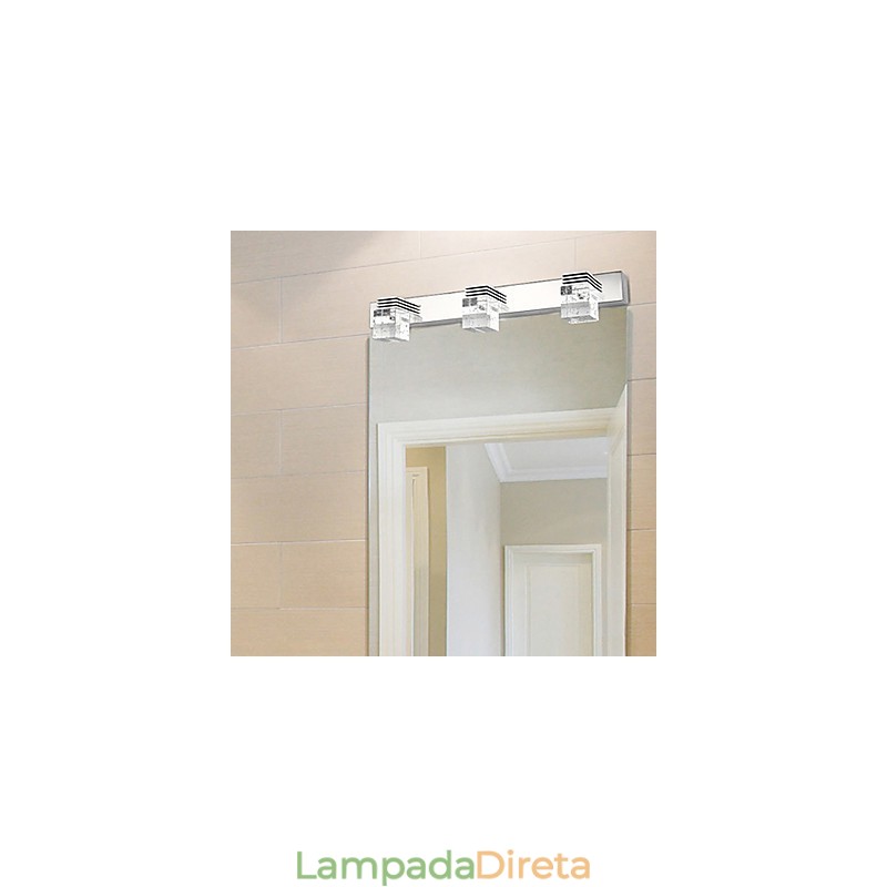 Luminária de parede moderna com cúpula de vidro bolha estilo espelho frontal