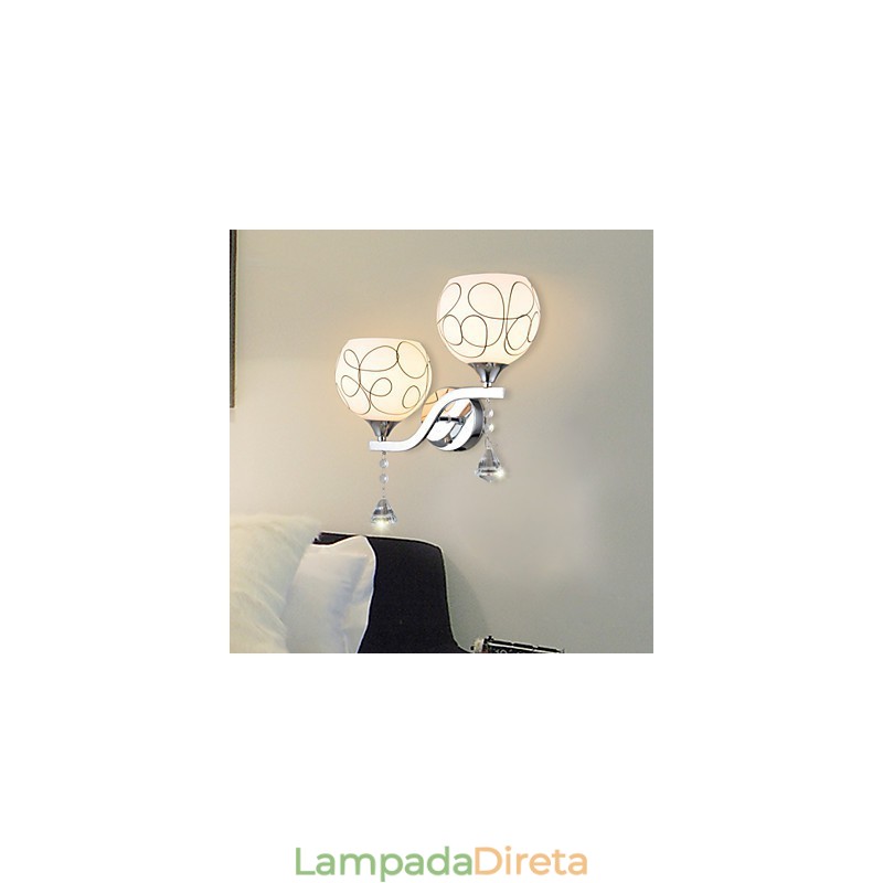 Luminária de parede de cristal criativa contemporânea e contratada