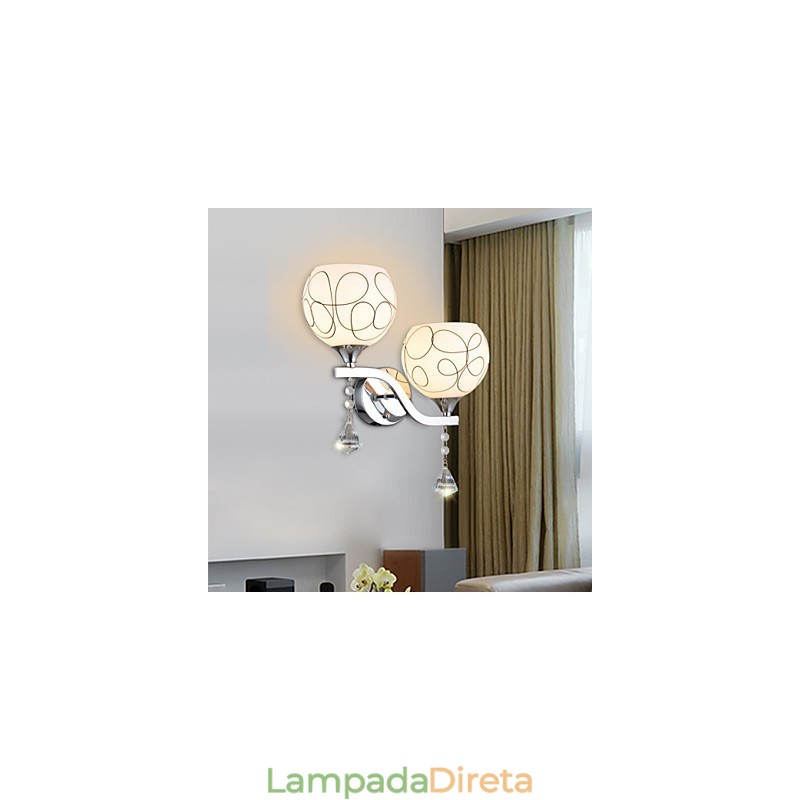 Luminária de parede de cristal criativa contemporânea e contratada