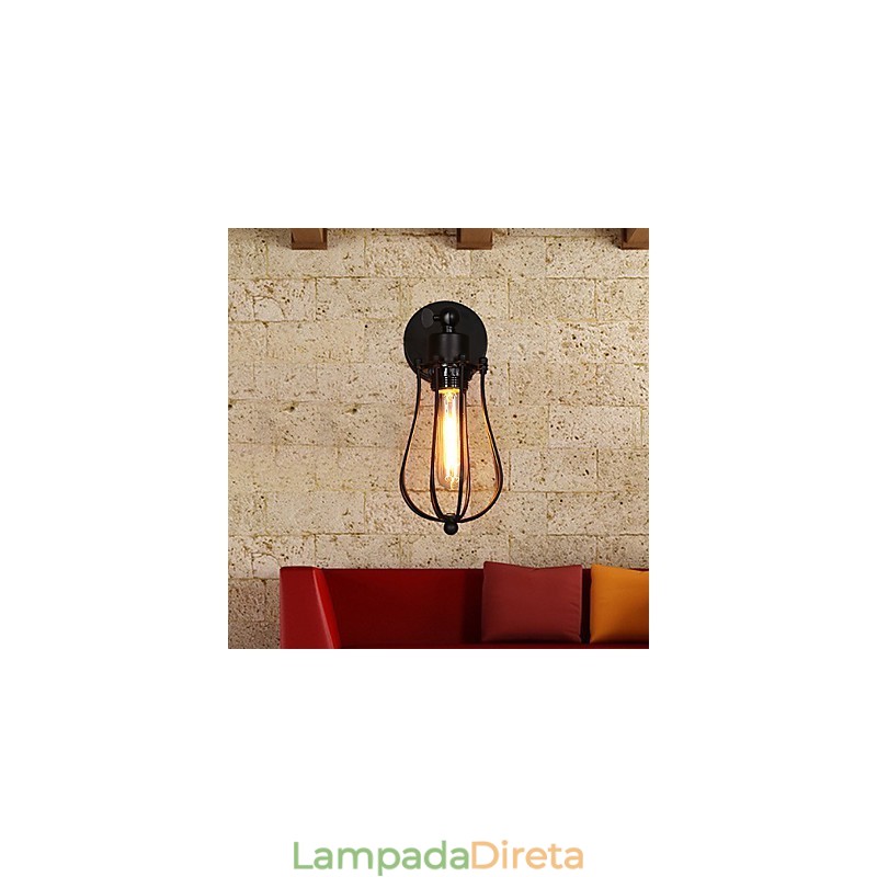 Luminária de parede decorativa de ferro forjado retrô com toranja e personalidade criativa