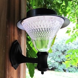 Lâmpada de parede para jardim, pátio, caminho, luz, energia solar, branca, para montagem na parede