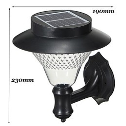 Lâmpada de parede para jardim, pátio, caminho, luz, energia solar, branca, para montagem na parede