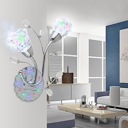 Flores criativas contemporâneas e contraídas Luzes de parede de cristal criativo