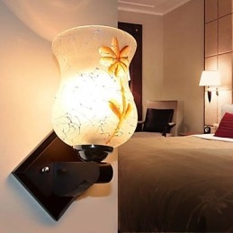 Luminária de parede criativa de madeira maciça para quarto, cabeceira de cama, luzes